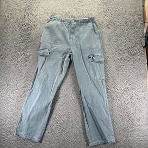 Velvet Heart Bradley Pant Women's M Blue Cotton Cargo Straight Workwear Utility